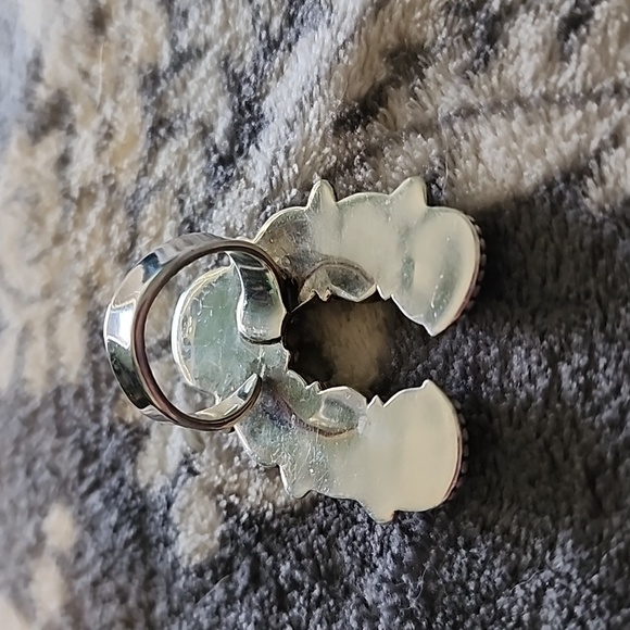 Sterling silver mother of pearl and pink opal ring - Picture 2 of 3